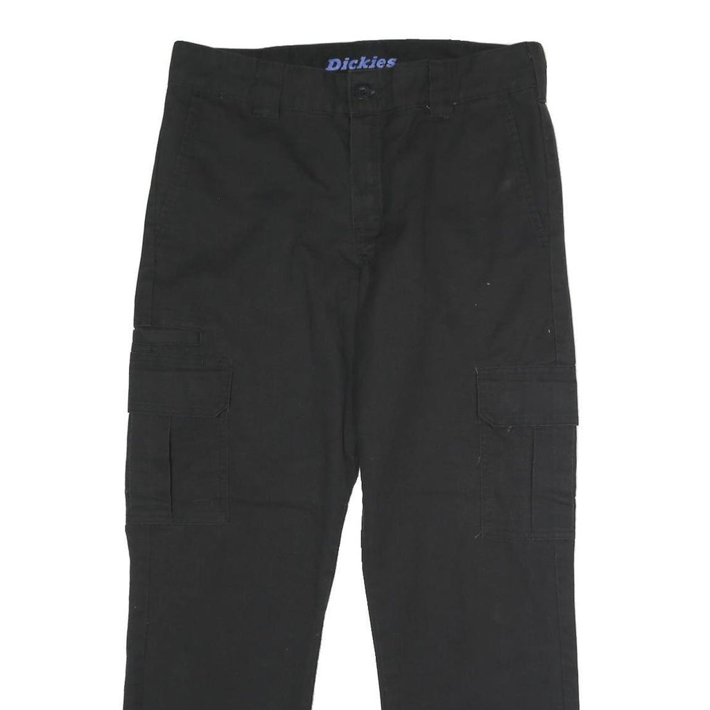 DICKIES Mens Black Regular Fit Straight Trousers W34 L30 Workwear Cargo Style