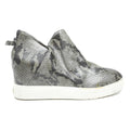 DR SCOLLS Womens Leather Ankle Boots Grey Snake Print UK 4 Comfortable Zip-Up