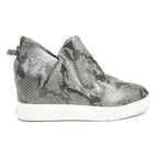 DR SCOLLS Womens Leather Ankle Boots Grey Snake Print UK 4 Comfortable Zip-Up
