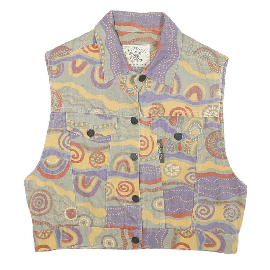 BALARINI Womens Multi Colour Printed Cotton Blend Button Jacket XS Woven Casual