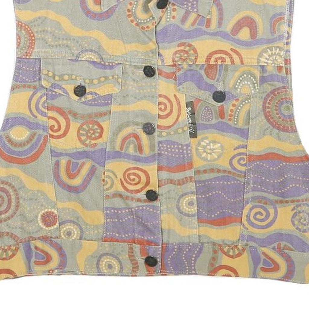 BALARINI Womens Multi Colour Printed Cotton Blend Button Jacket XS Woven Casual