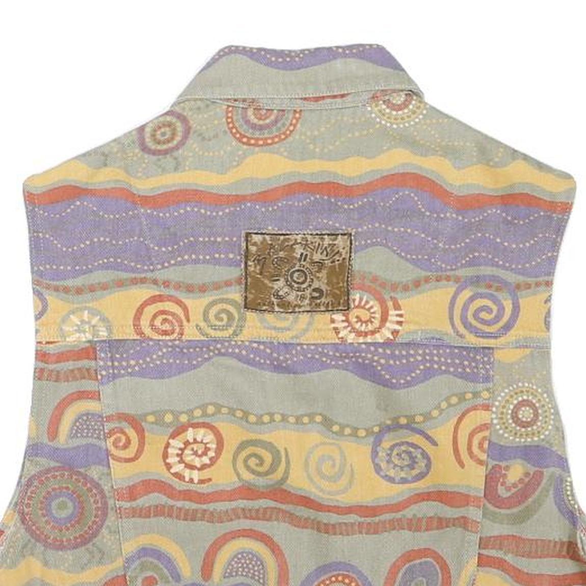 BALARINI Womens Multi Colour Printed Cotton Blend Button Jacket XS Woven Casual