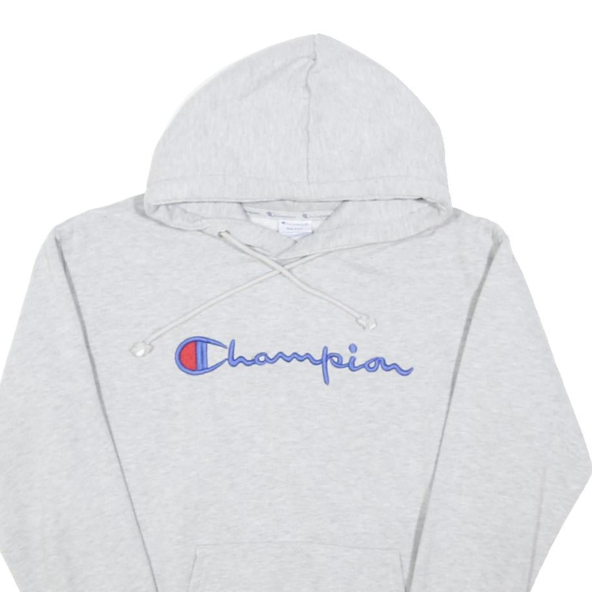 CHAMPION Boys Grey Hoodie S Cotton Blend Pullover Drawstring Hooded