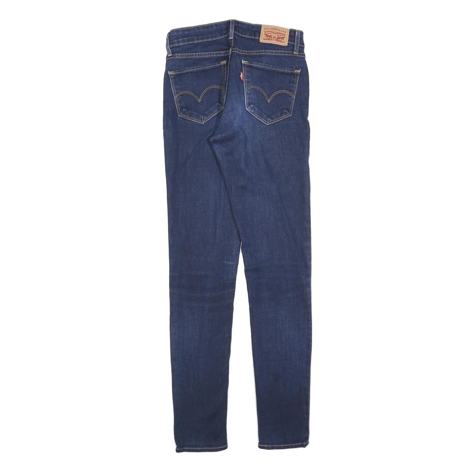 LEVI'S 710 Womens Jeans Blue Slim Skinny Denim Medium W25 L29 Stretch Zip