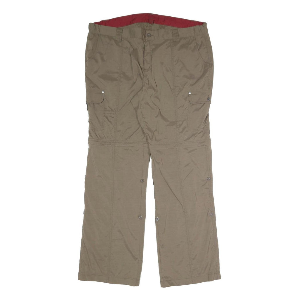 TCM Womens Polyester Blend Beige Relaxed Wide-Leg Trousers W40 L32 Zip Cargo