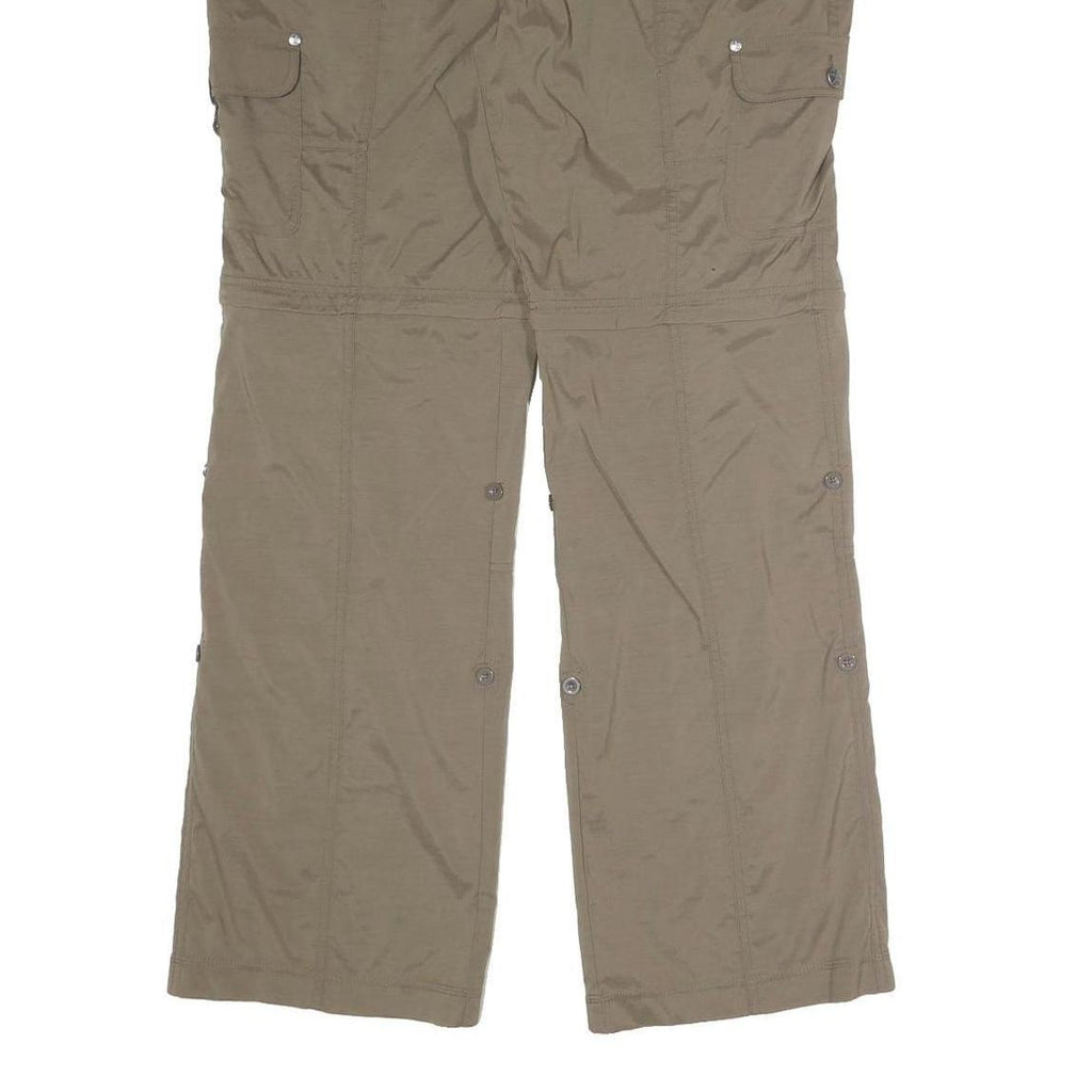 TCM Womens Polyester Blend Beige Relaxed Wide-Leg Trousers W40 L32 Zip Cargo