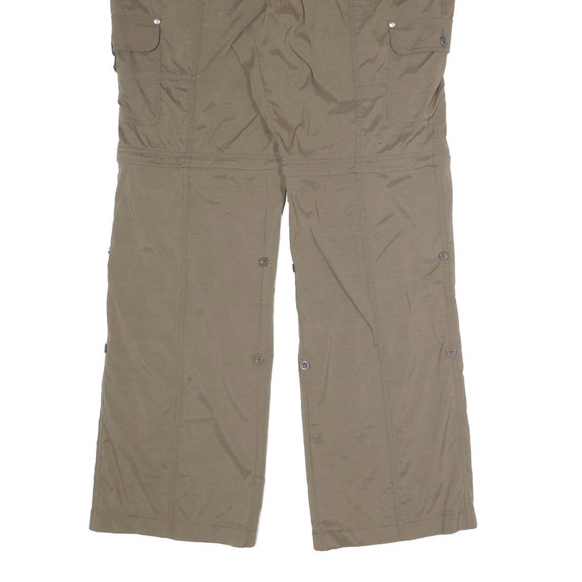 TCM Womens Polyester Blend Beige Relaxed Wide-Leg Trousers W40 L32 Zip Cargo