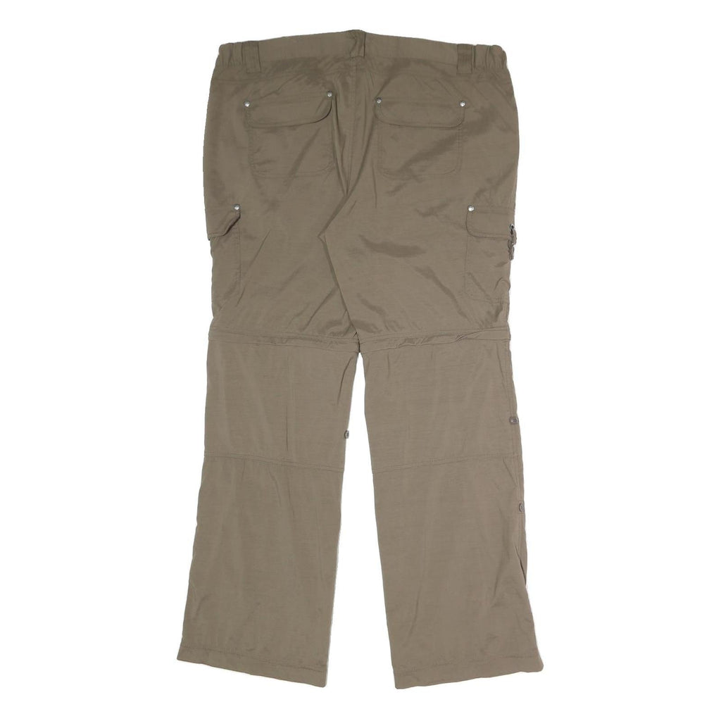 TCM Womens Polyester Blend Beige Relaxed Wide-Leg Trousers W40 L32 Zip Cargo