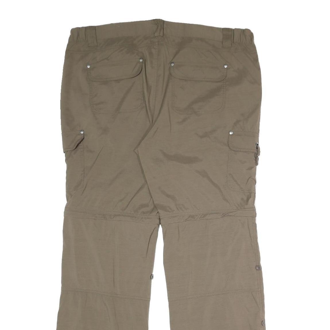 TCM Womens Polyester Blend Beige Relaxed Wide-Leg Trousers W40 L32 Zip Cargo