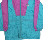 AUDASSE Womens Purple & Turquoise Colourblock Jacket M Polyester Zip Outdoor
