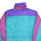 AUDASSE Womens Purple & Turquoise Colourblock Jacket M Polyester Zip Outdoor