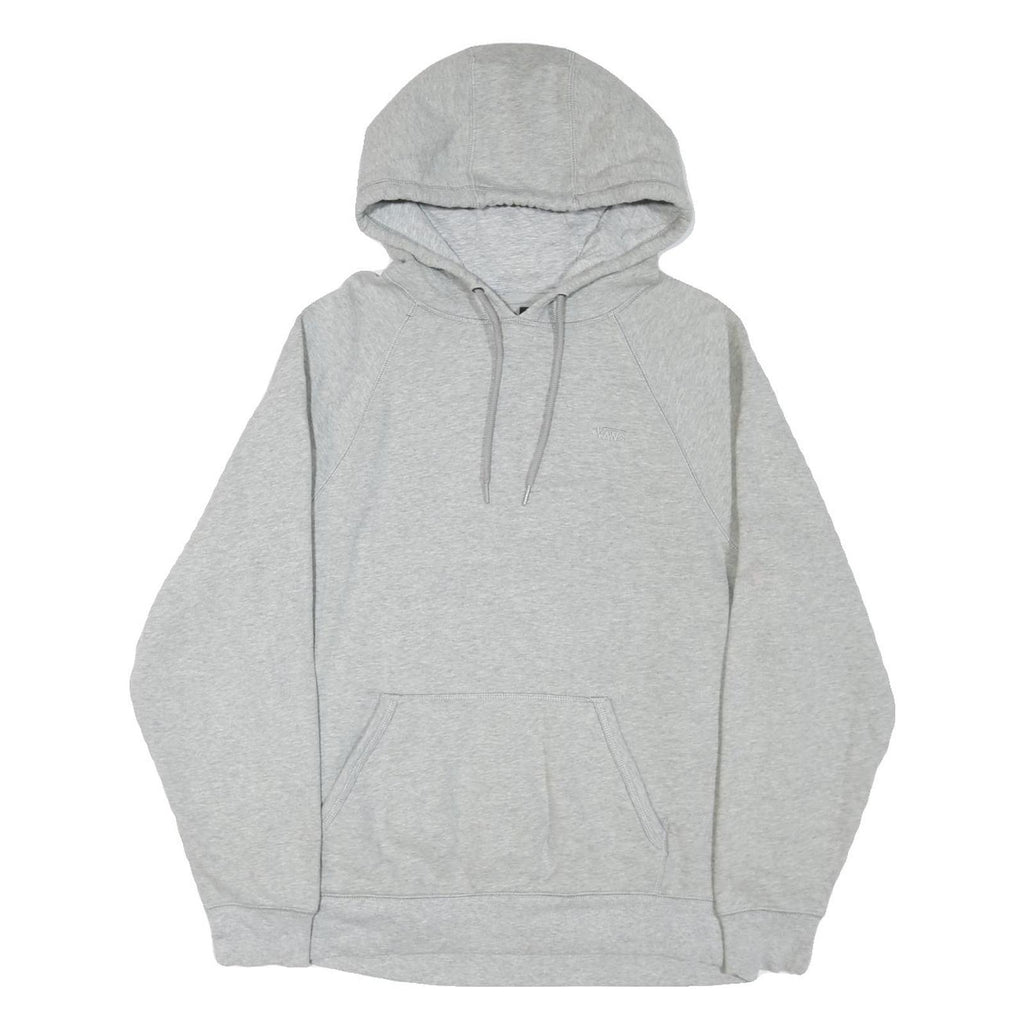 VANS Mens Grey Hoodie L Cotton Blend Pullover Casual Plain Drawstring