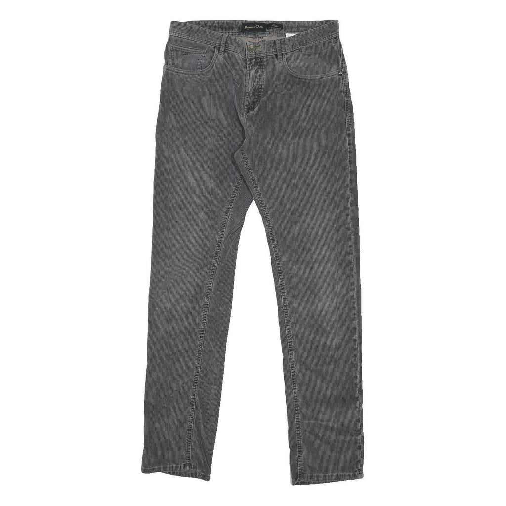 MASSIMO DUTTI Mens Slim Grey Cotton Blend Trousers W31 L30 Stylish Zip Closure