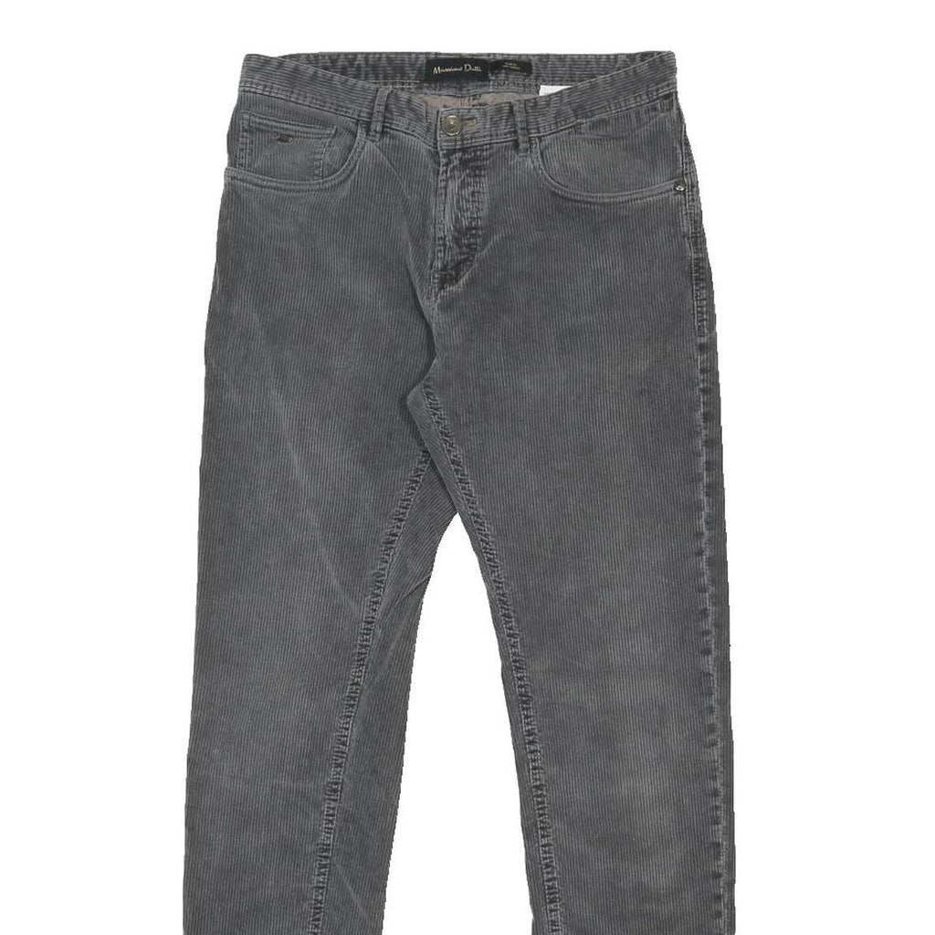 MASSIMO DUTTI Mens Slim Grey Cotton Blend Trousers W31 L30 Stylish Zip Closure
