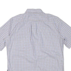 NAUTICA Mens Blue & Brown Checked Short Sleeve Shirt L Cotton Blend Casual
