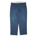 DICKIES Mens Cotton Blend Navy Regular Fit Straight Trousers W38 L29 Workwear