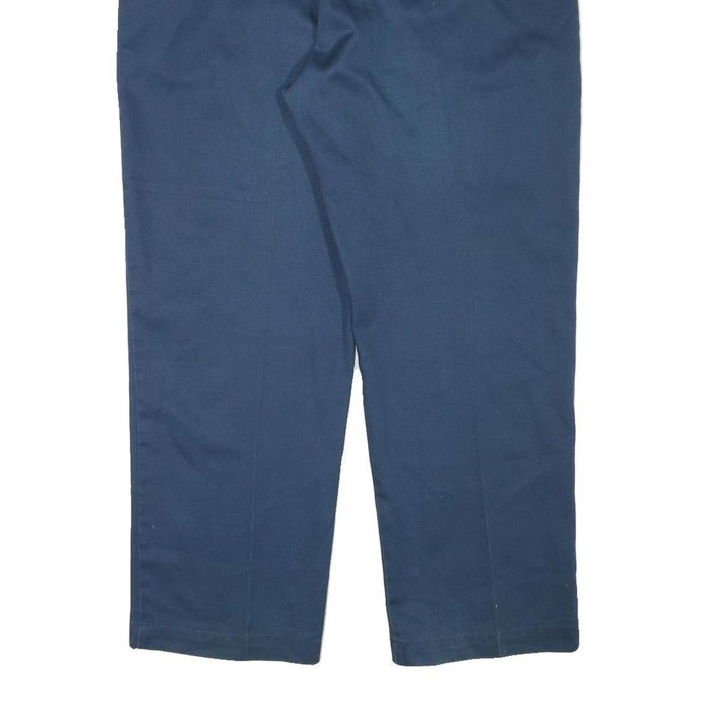 DICKIES Mens Cotton Blend Navy Regular Fit Straight Trousers W38 L29 Workwear