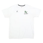 AIR JORDAN Mens White RV Cross Country Graphic T-Shirt L Short Sleeve Crew Neck