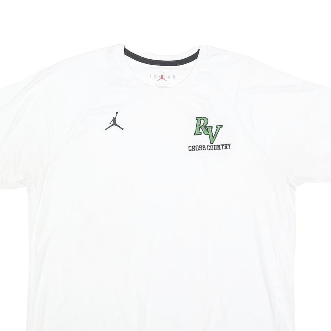 AIR JORDAN Mens White RV Cross Country Graphic T-Shirt L Short Sleeve Crew Neck