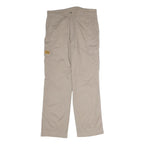 BOTIGER Mens Cotton Blend Beige Regular Straight Zip Trousers W32 L30 Casual