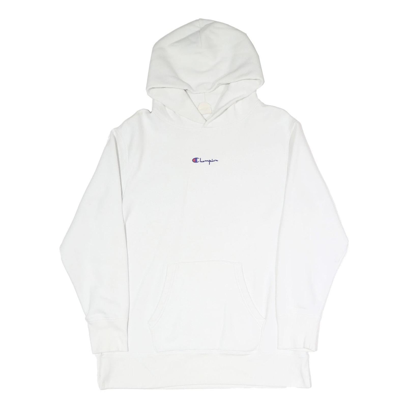 CHAMPION REVERSE WEAVE Mens White Hoodie S Cotton Blend Classic Pullover