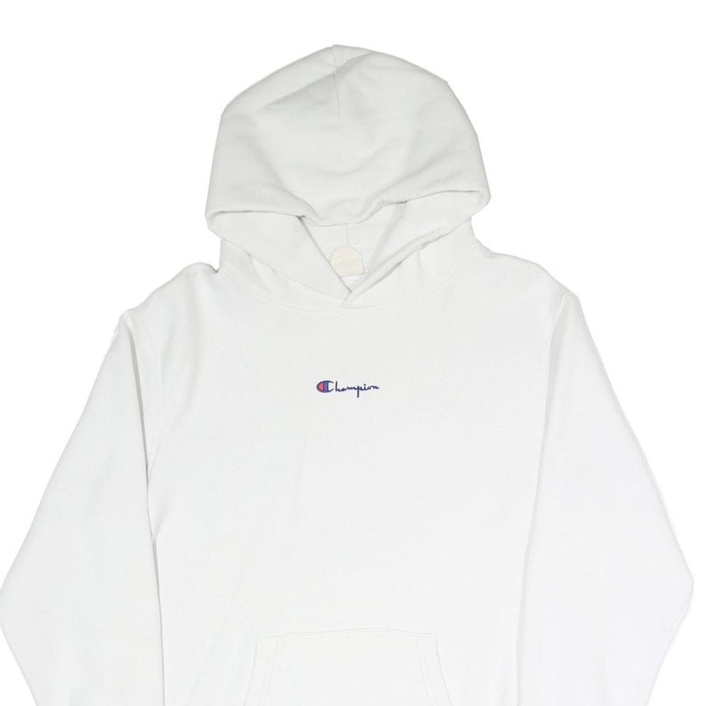 CHAMPION REVERSE WEAVE Mens White Hoodie S Cotton Blend Classic Pullover