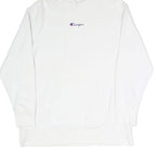 CHAMPION REVERSE WEAVE Mens White Hoodie S Cotton Blend Classic Pullover