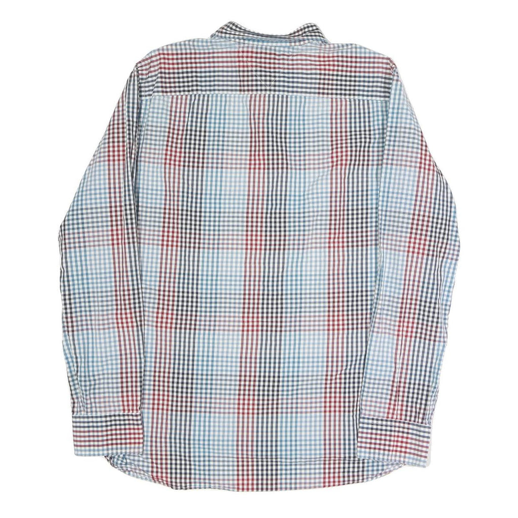 TOMMY HILFIGER Mens Blue Black & Red Check Shirt L Classic Cotton Blend Casual