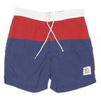 NAUTICA Mens Shorts Blue & Red Casual M W33 Polyester Blend Drawstring Waist