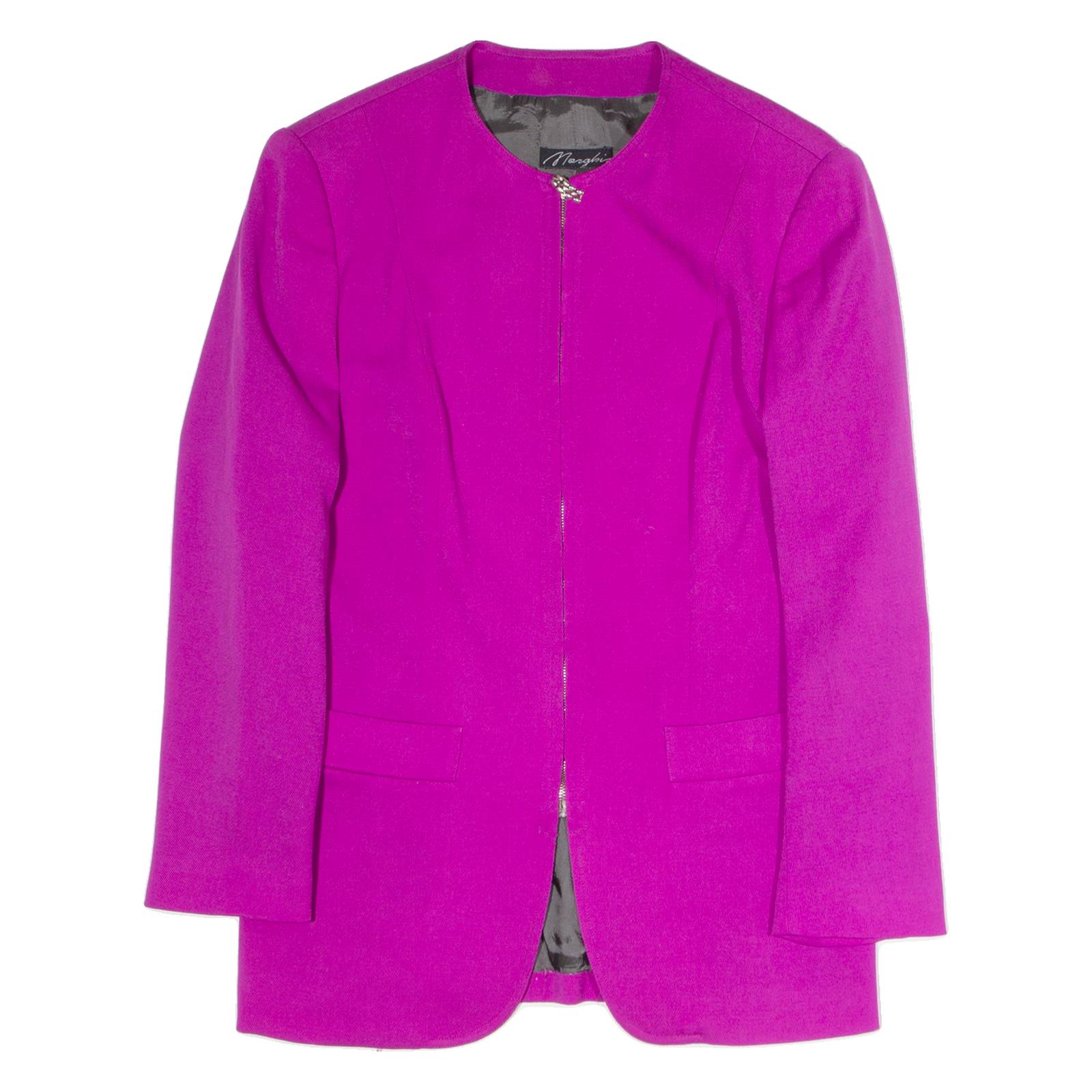MARGHI Womens Overcoat Jacket Purple Wool M
