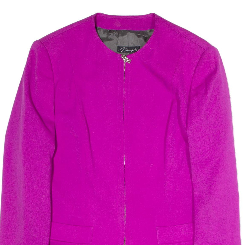 MARGHI Womens Overcoat Jacket Purple Wool M
