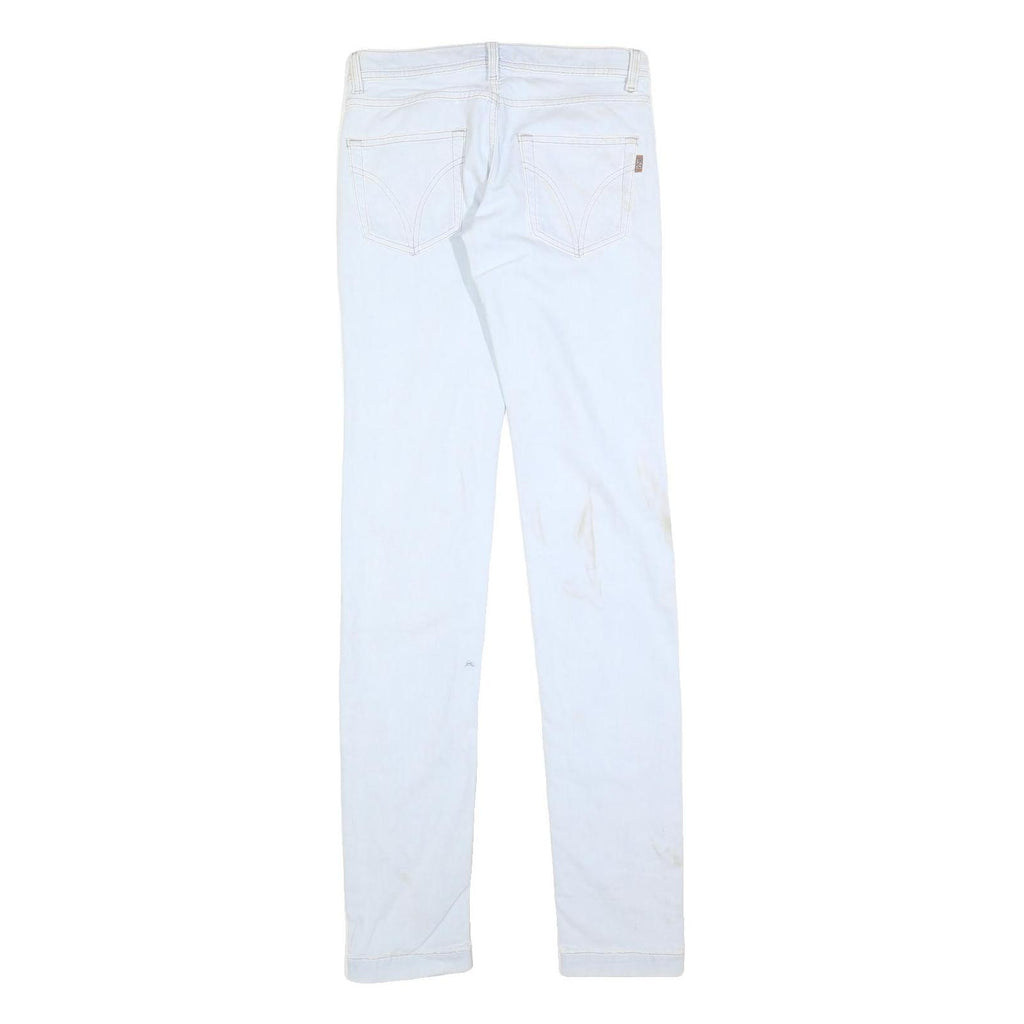 DOLCE & GABBANA Womens Slim White Jeans Denim W28 L36 Stylish Cotton Blend Zip
