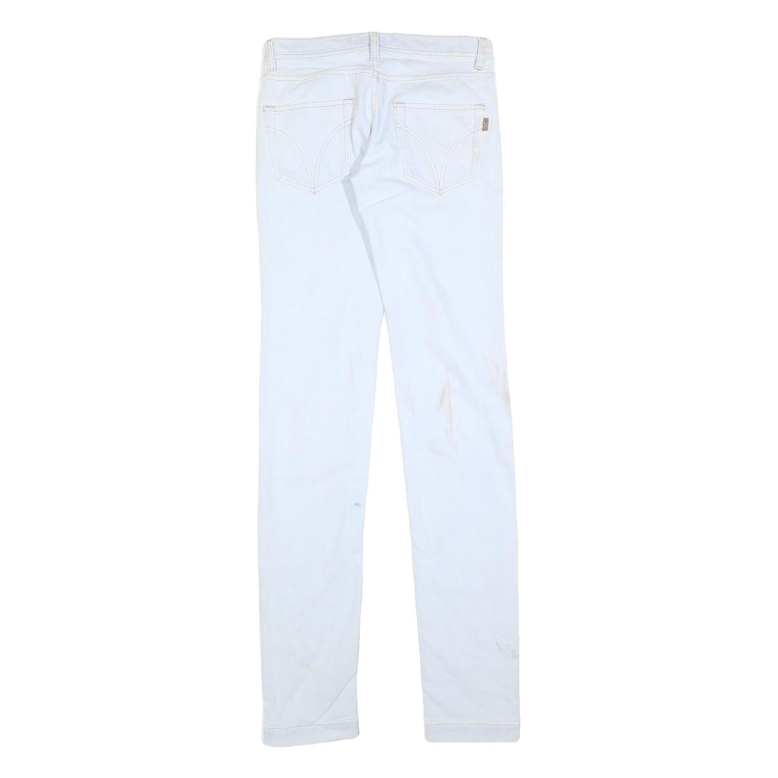 DOLCE & GABBANA Womens Slim White Jeans Denim W28 L36 Stylish Cotton Blend Zip