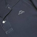 KAPPA Mens Navy Blue Long Sleeve Plain Cotton Polo Shirt M Casual Sport