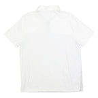 CALVIN KLEIN Mens White & Grey Striped Short Sleeve Polo Shirt L Casual Cotton