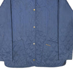 BARBOUR Womens Blue Quilted Jacket M Polyester Blend Button Closure Classic