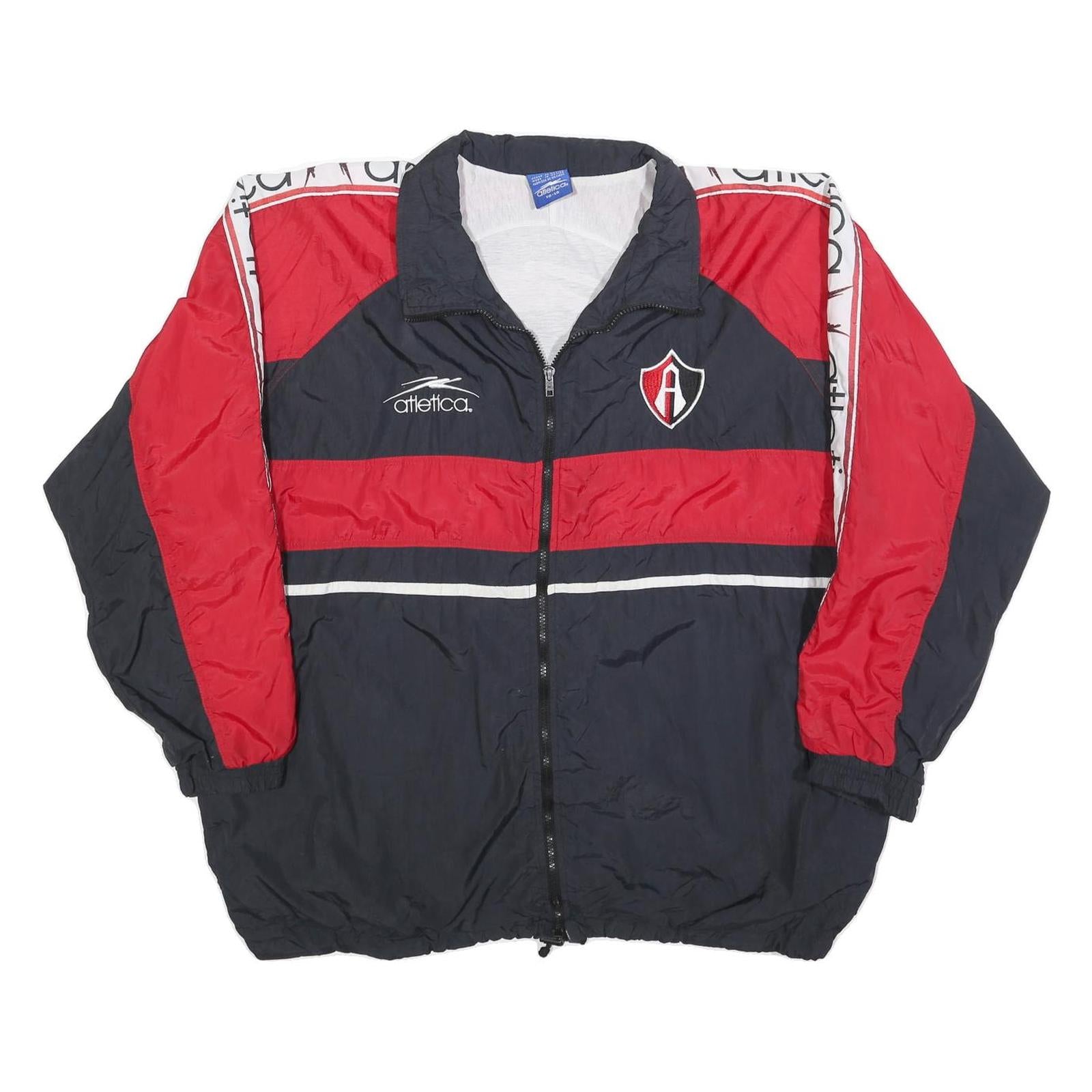ATLETICA Mens Black & Red Zip Jacket XL Polyester Blend Athletic Sportswear