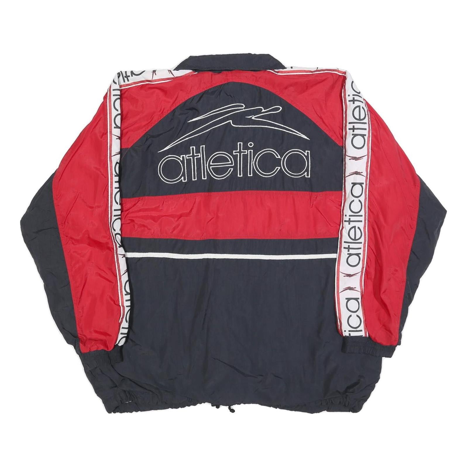 ATLETICA Mens Black & Red Zip Jacket XL Polyester Blend Athletic Sportswear