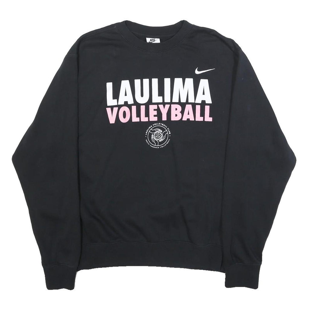 NIKE Womens Black Laulima Volleyball Crew Neck M Cotton Blend Sweatshirt