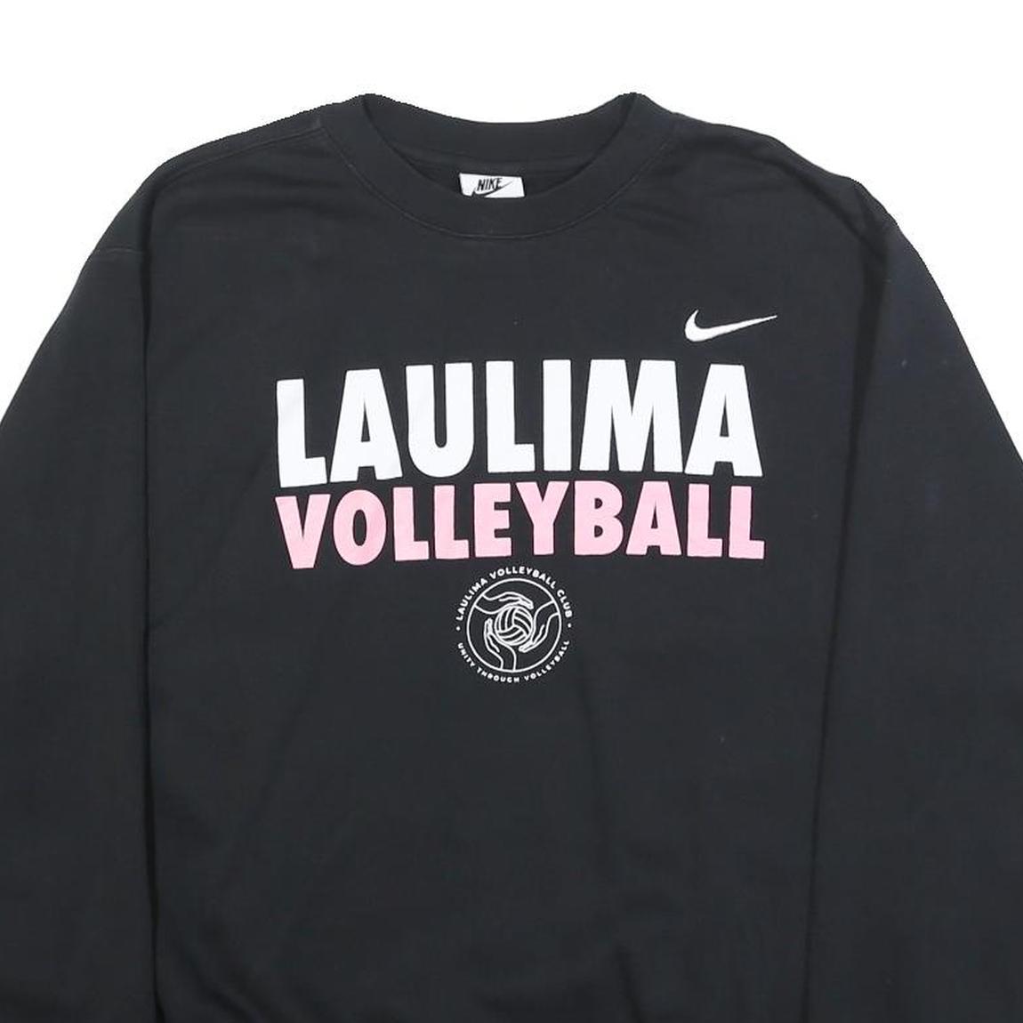 NIKE Womens Black Laulima Volleyball Crew Neck M Cotton Blend Sweatshirt