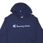CHAMPION Womens Navy Hoodie L Cotton Blend Pullover Comfort Casual