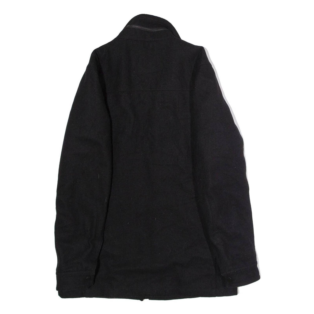 GUESS Mens Overcoat Coat Black Wool S