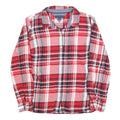 TOMMY HILFIGER Womens Red & White Checked Shirt L Cotton Blend Long Sleeve