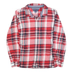 TOMMY HILFIGER Womens Red & White Checked Shirt L Cotton Blend Long Sleeve