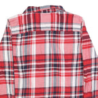 TOMMY HILFIGER Womens Red & White Checked Shirt L Cotton Blend Long Sleeve