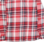 TOMMY HILFIGER Womens Red & White Checked Shirt L Cotton Blend Long Sleeve