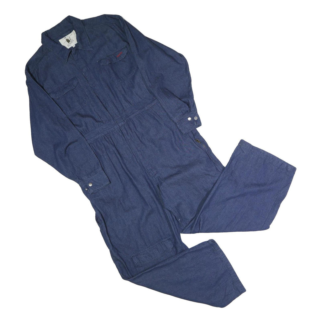 ROSIES Mens Blue Dungarees Regular Fit Polyester Blend XL W38 L28 Workwear