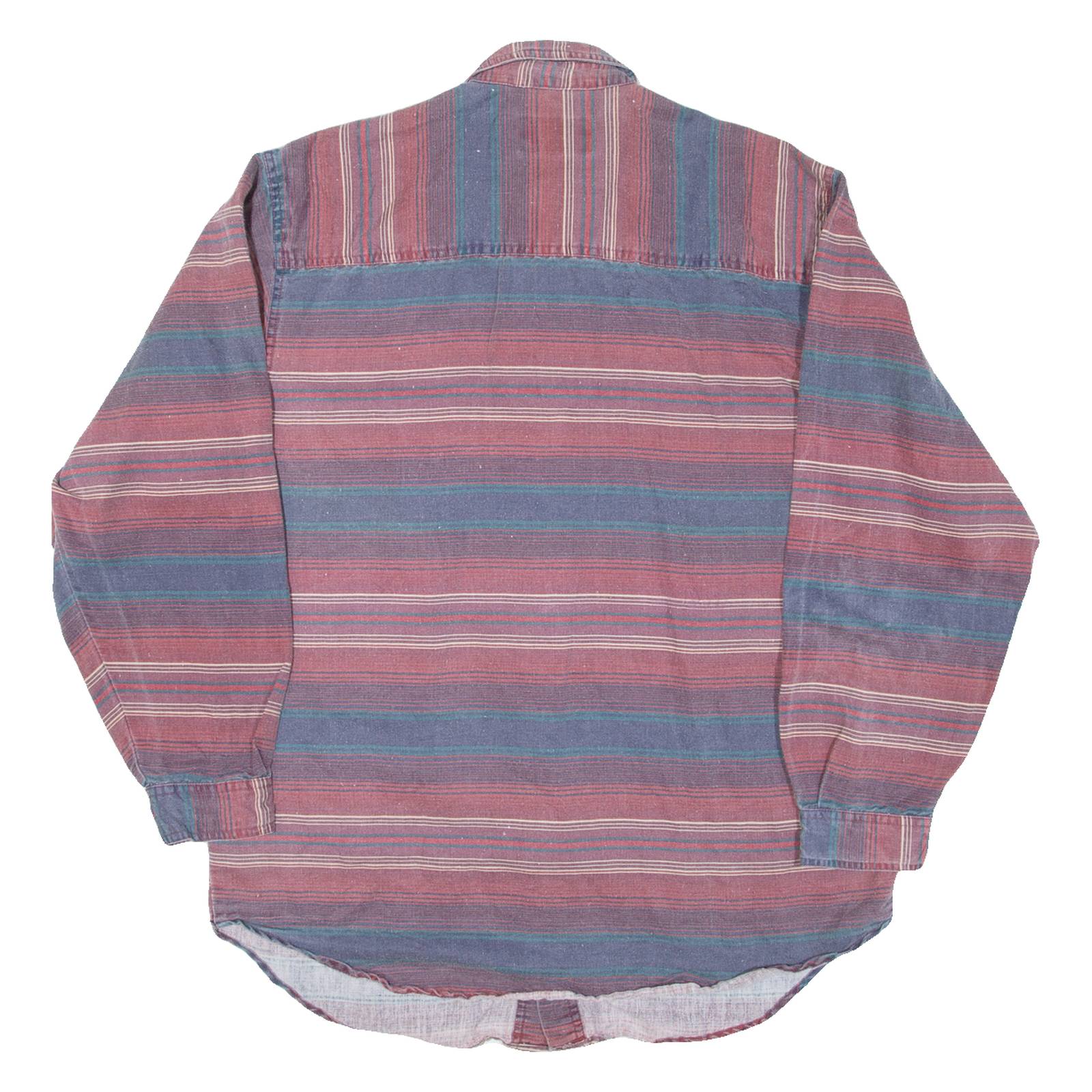 WETLANDS BUGLE BOY Mens Shirt Red Striped Long Sleeve M