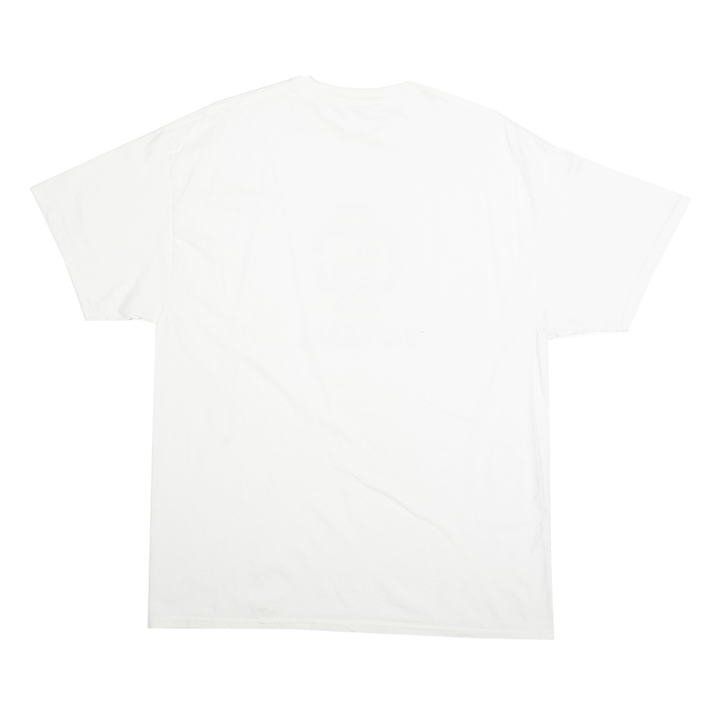 Mens White Baseball Graphic T-Shirt XL Short Sleeve Crew Neck Cotton Blend