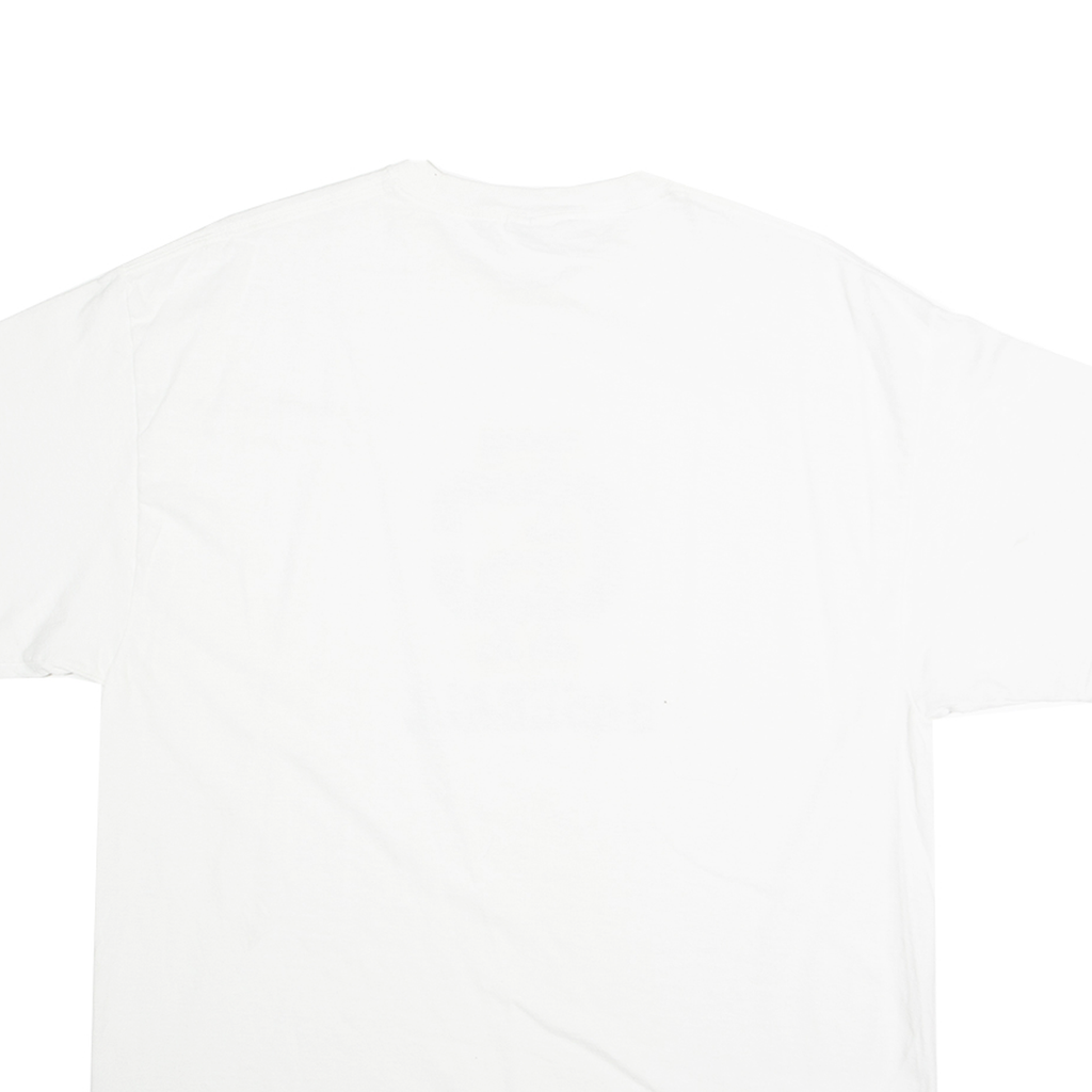 Mens White Baseball Graphic T-Shirt XL Short Sleeve Crew Neck Cotton Blend